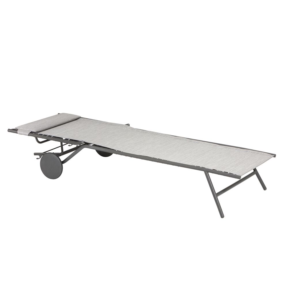 3614210026742_4.jpg Hohe Sonnenliege Miami HT II Batyline® Duo – klappbar & mit verstellbarer Rückenlehne Grau Galet
