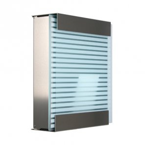 Glasnost Briefkästen Glas bedruckt weiß gestreift ohne Beschriftung Glasnost Briefkästen Glas bedruckt weiß gestreift ohne Beschriftung