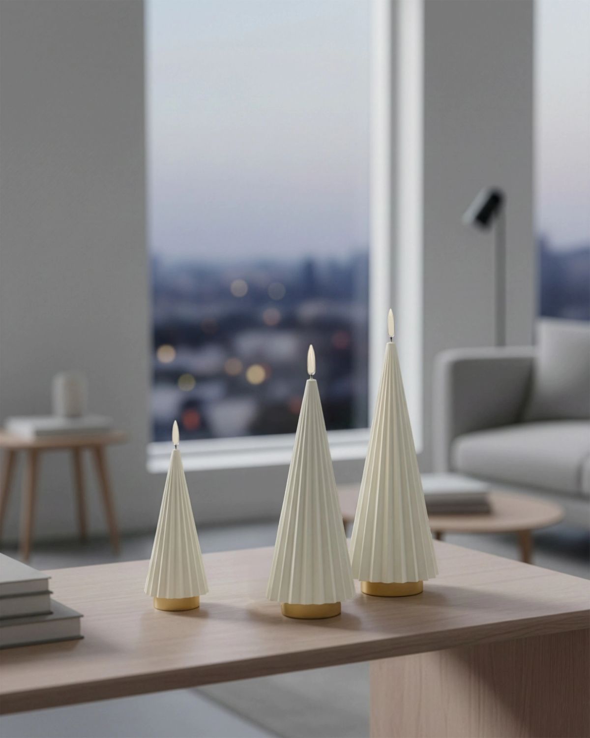 BOREAL LED-Kerze in Tannenbaumform - festliche Deko BOREAL LED-Kerze in Tannenbaumform - festliche Deko Taupe, Größe L