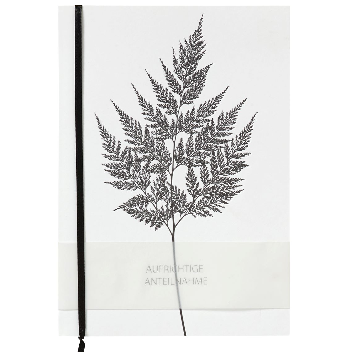 Trauerkarte „Aufrichtige Anteilnahme“ mit Farnmotiv – edle Kondolenzkarte Trauerkarte „Aufrichtige Anteilnahme“ mit Farnmotiv – edle Kondolenzkarte