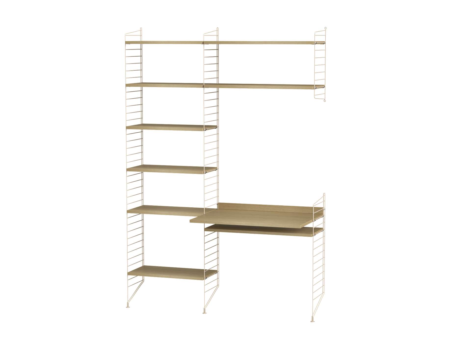 Standregal mit Schreibtischplatte Beige Eiche