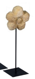 Holzblume auf Metallfuß, Höhe: 50 cm