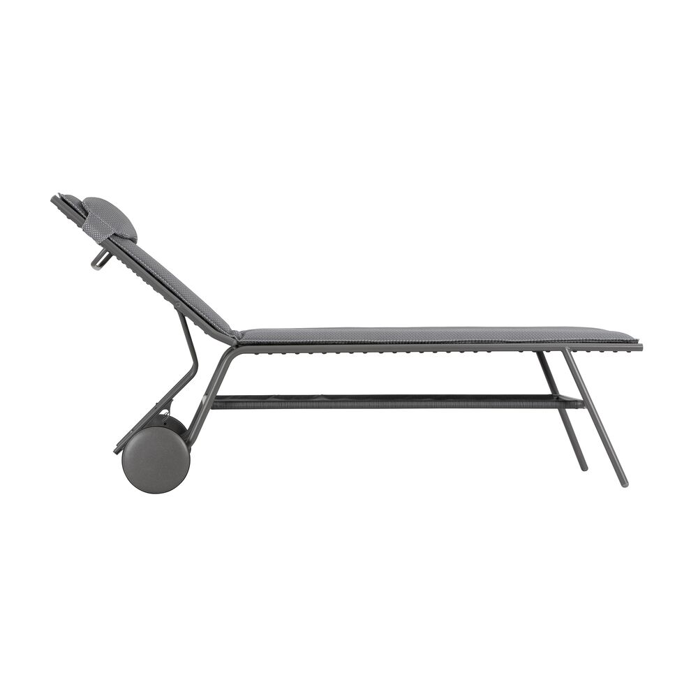 Bequeme Sonnenliege Miami II BeComfort® - verstellbar mit Rädern für die Terrasse hoch silber Bequeme Sonnenliege Miami II BeComfort® - verstellbar mit Rädern für die Terrasse hoch silber
