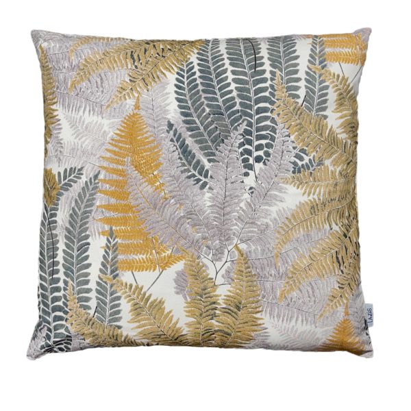 Kissenhülle Saga 50x50 cm - Baumwollprint mit Farnmotiv in morbiden Tönen Kissenhülle Saga 50x50 cm - Baumwollprint mit Farnmotiv in morbiden Tönen