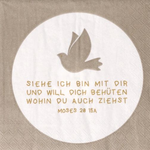 Servietten mit Spruch „Siehe, ich bin mit dir“ – 20er Pack