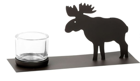 Deko Windlicht Elch – Winterliche Tischdeko aus Eisen und Glas