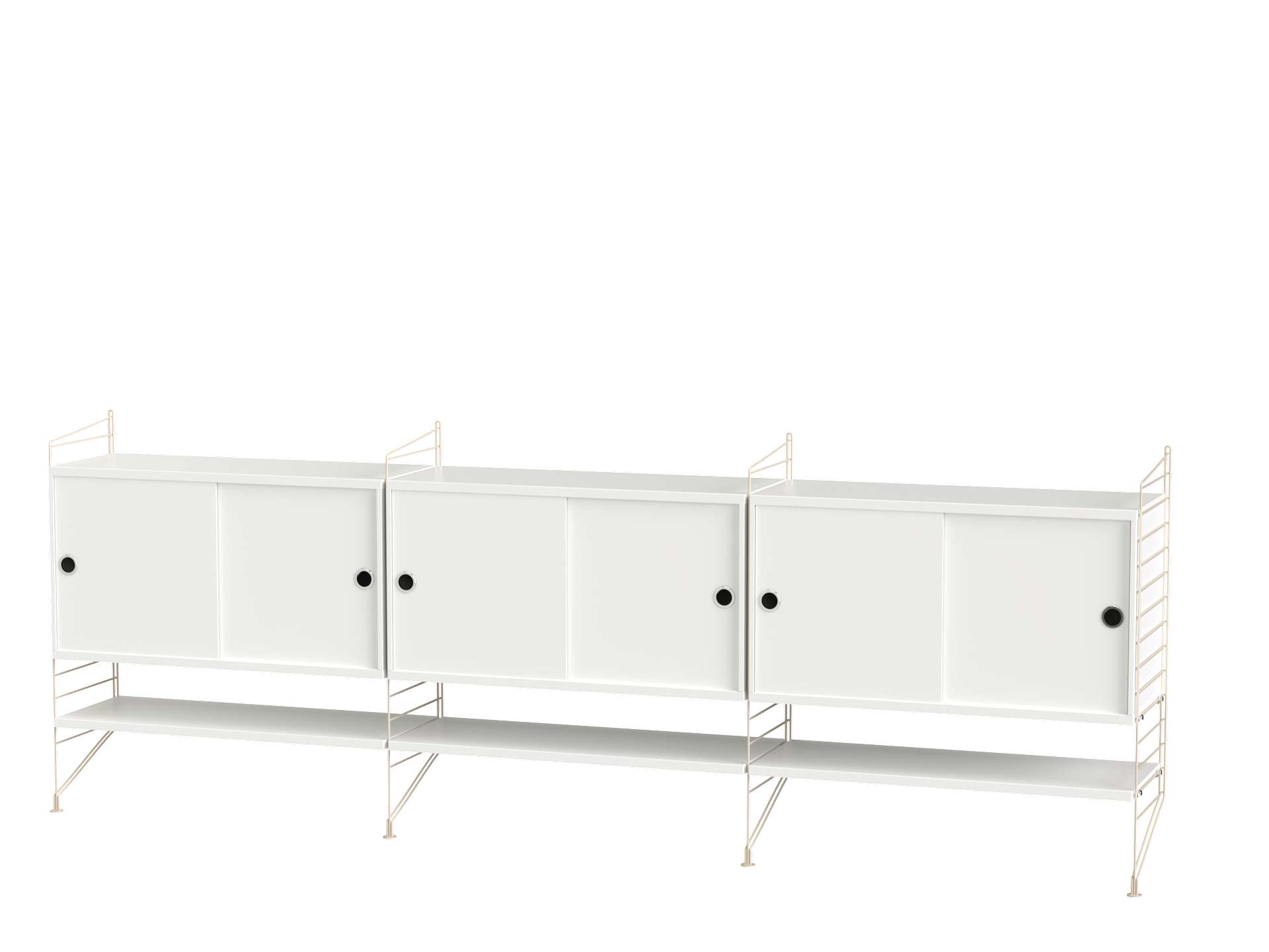 Sideboard Kommode mit Regalböden Beige Weiß