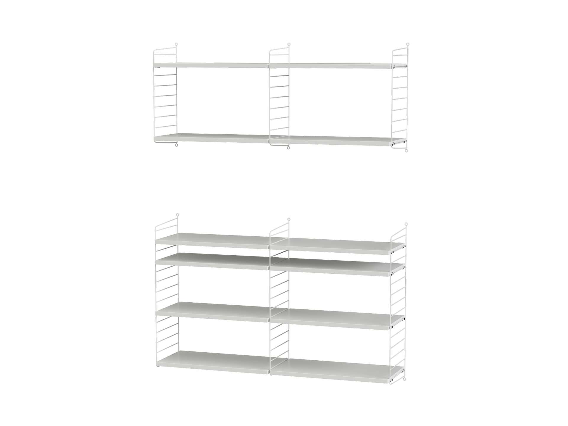 Set aus zwei Wandregalen Weiß Weiß