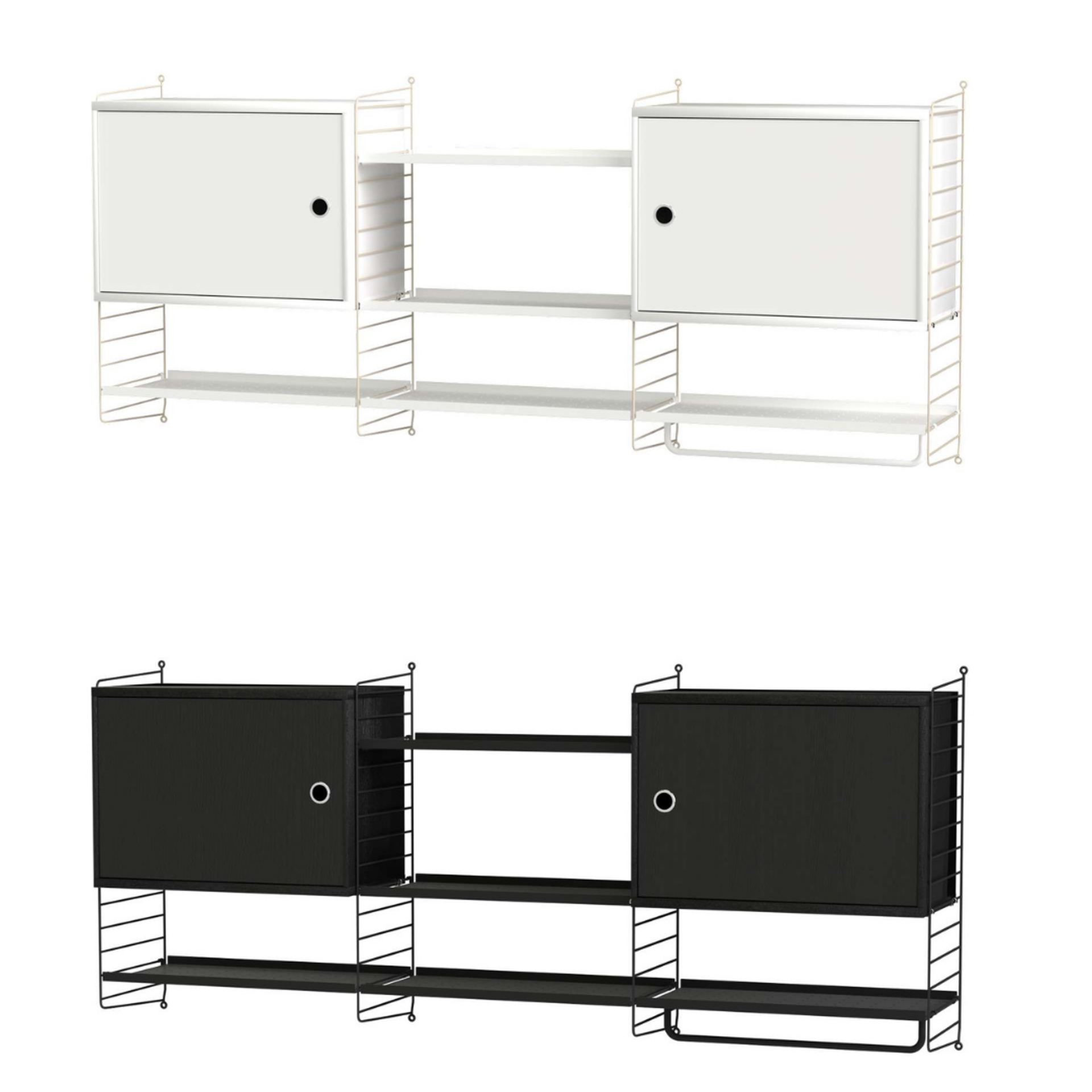 Wandregal Oberschrank Kombination Wandregal Oberschrank Kombination Schwarz Esche gebeizt