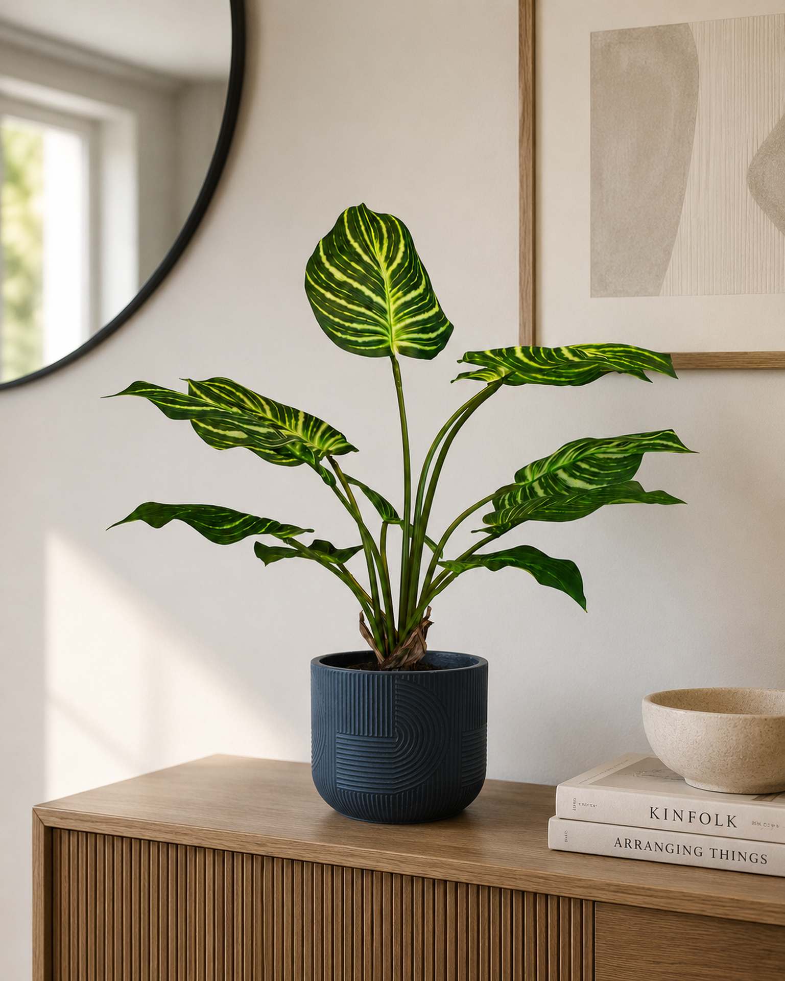Calathea (Pfauen-Korbmarante) Kunstpflanze UV-Stabil 65 cm Calathea (Pfauen-Korbmarante) Kunstpflanze UV-Stabil 65 cm