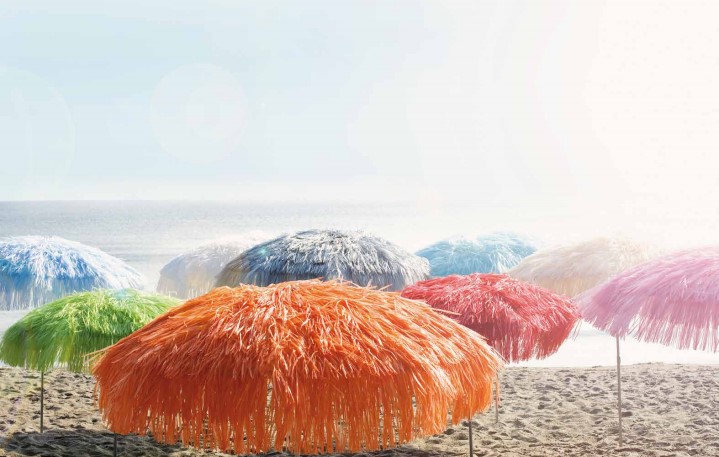 k-hawaii Hawaii - Sonnenschirm mit Fransen natur