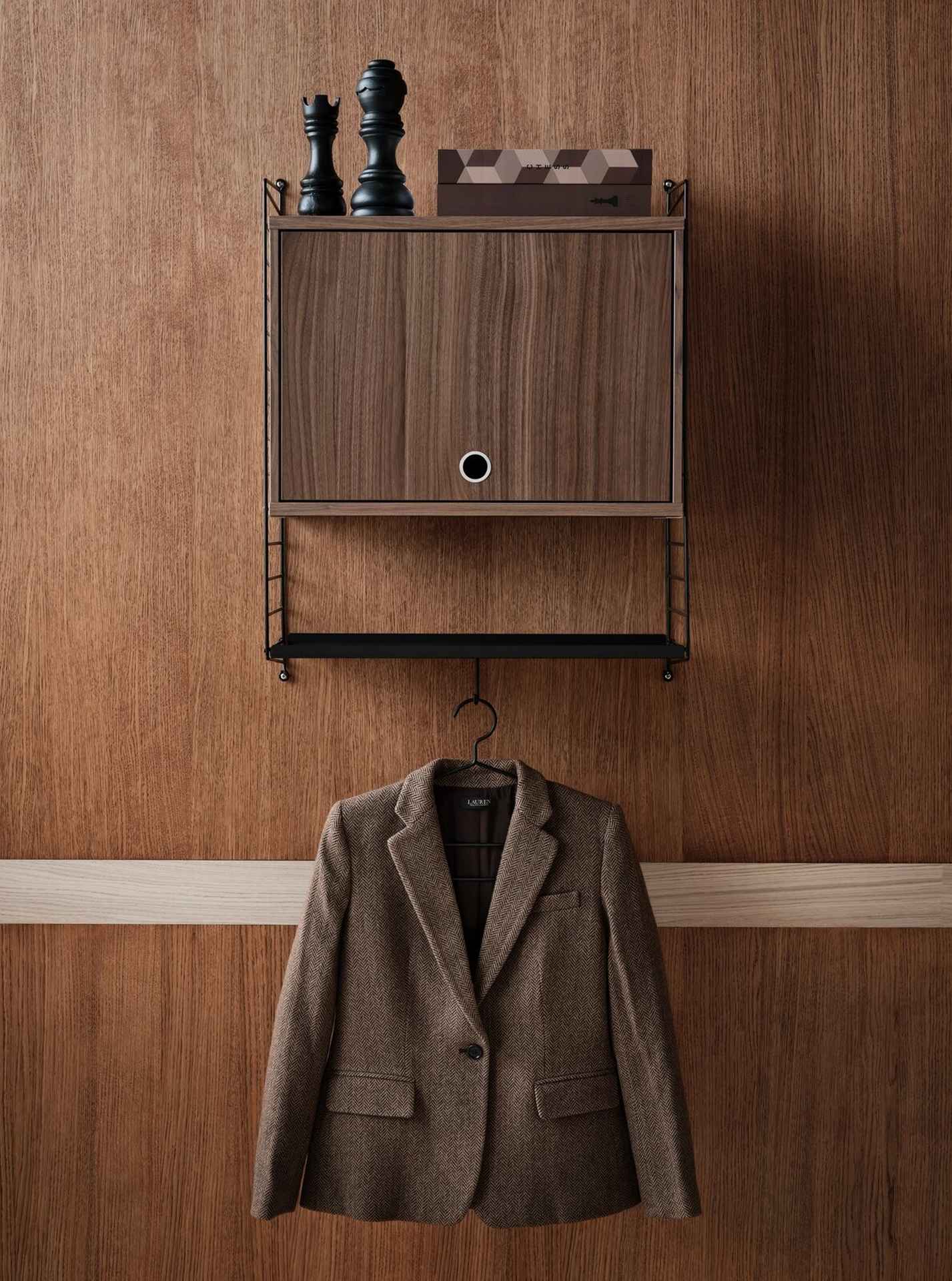 String System Hängeschrank mit Klapptür 58/42/30 Dunkle Eiche