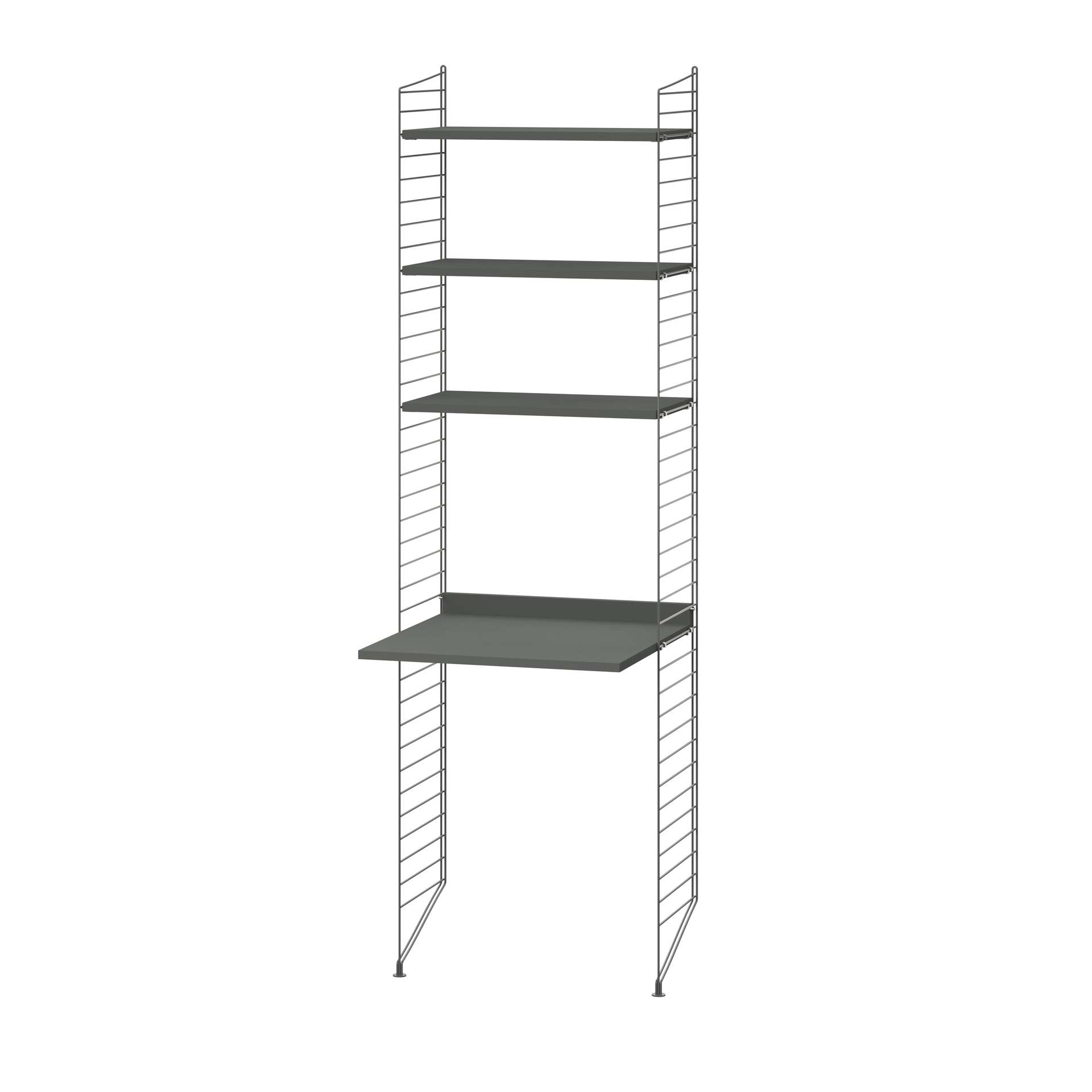 Modulares Standregal mit Schreibtischplatte 58cm Dunkelgrau Dunkelgrau