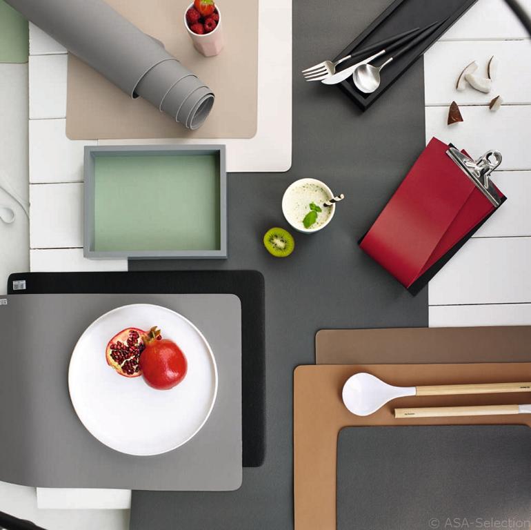 Tischset leather optik pvc 46x33cm kale