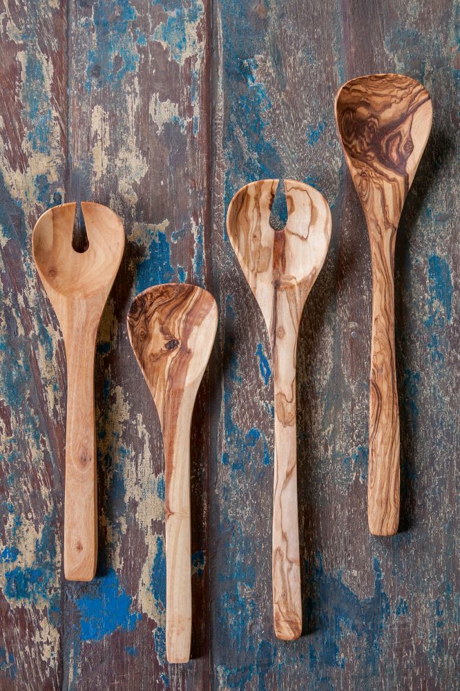 Olivenholz Salatbesteck Tunis 30 cm - rustikal