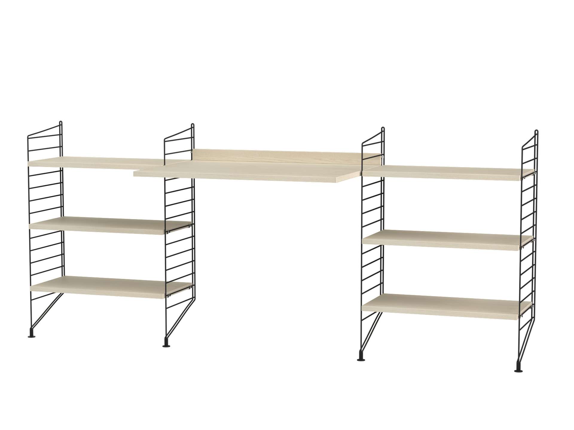 Schreibtisch mit Regal minimalistisch Schwarz Esche