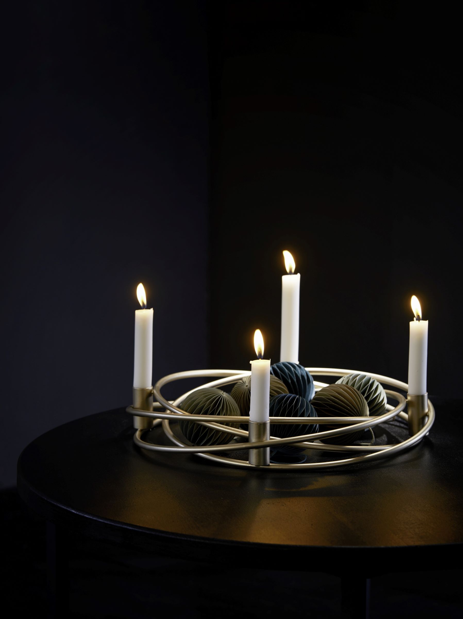 Bergamo Adventskranz für Stabkerzen - gold Bergamo Adventskranz für Stabkerzen - gold