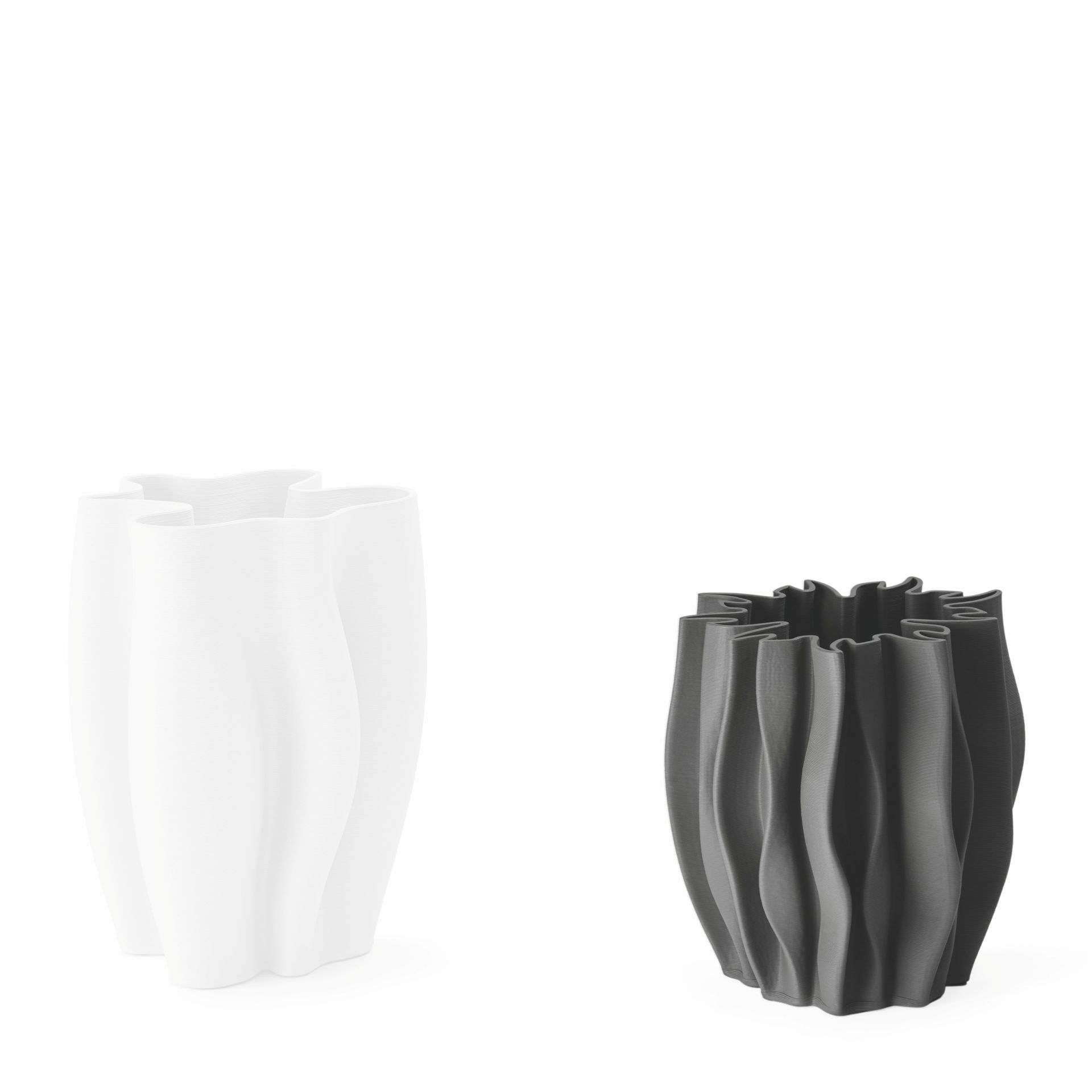 SERENEE 3D-gedruckte Keramikvase mit Wellenstruktur