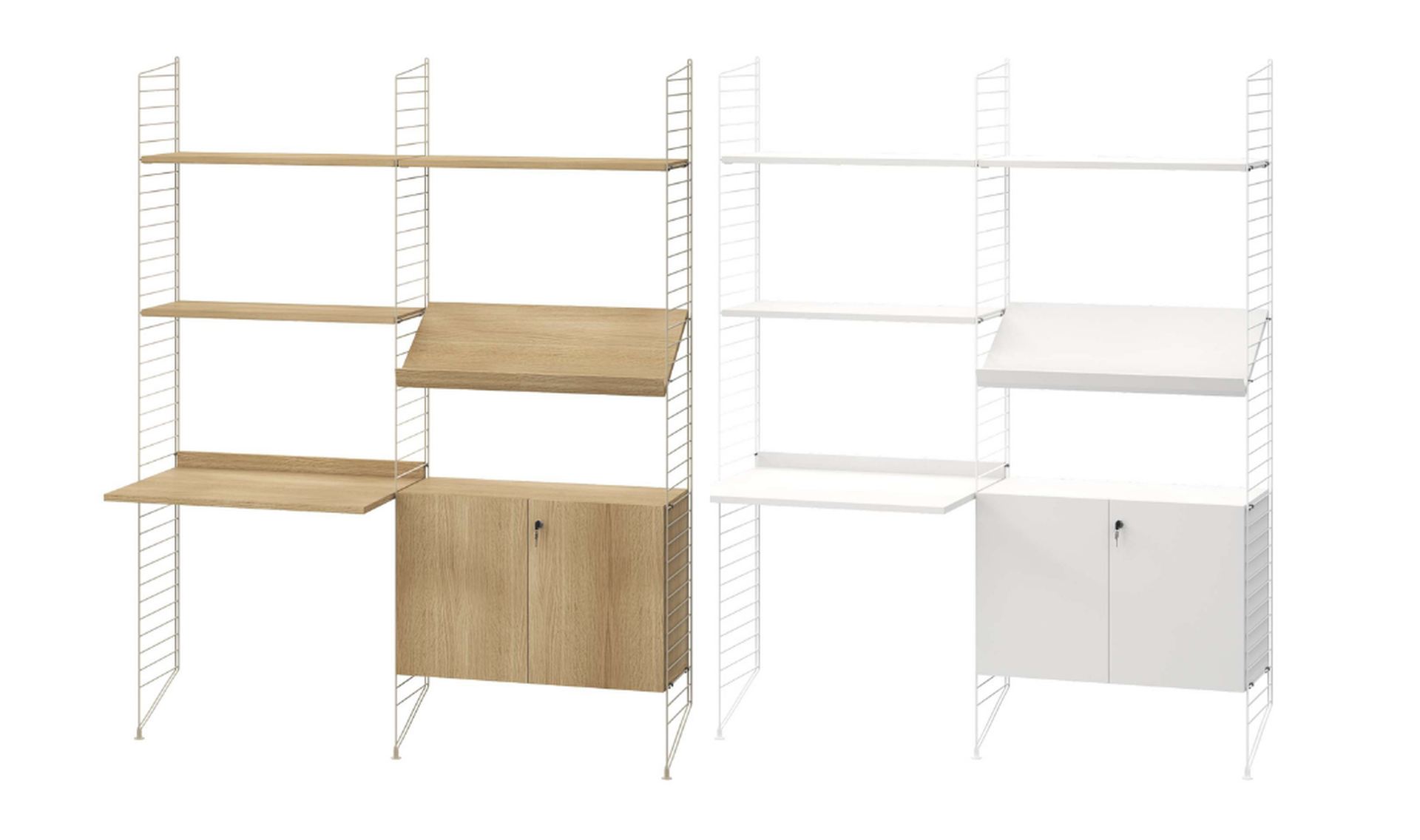 Regalwand mit Schreibtisch und Schrank Regalwand mit Schreibtisch und Schrank Schwarz Eiche