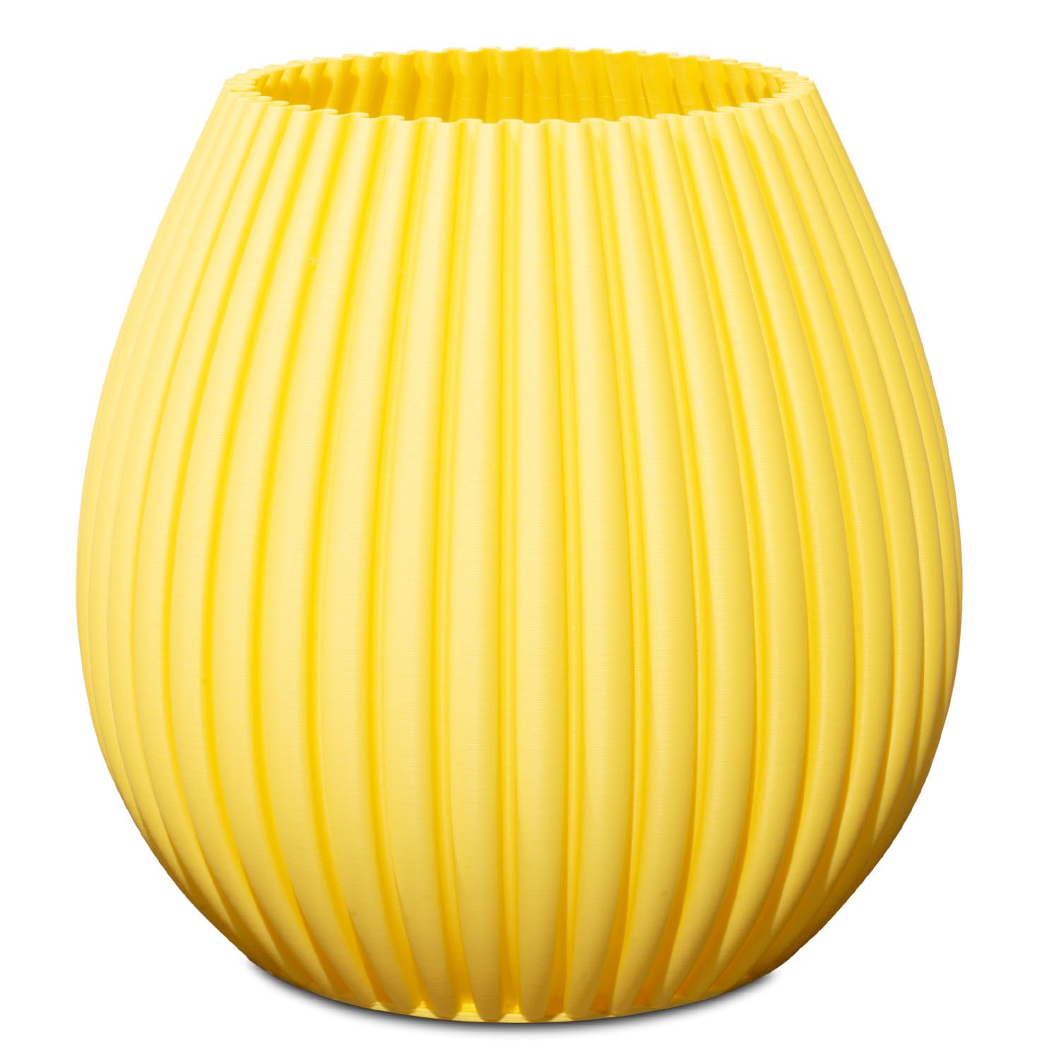 Speaking Vase 3D Bowl wellenförmiges Muster lemon yellow