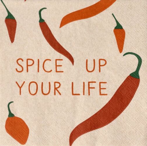 Lunchservietten „Spice Up Your Life“ 33 x 33 cm