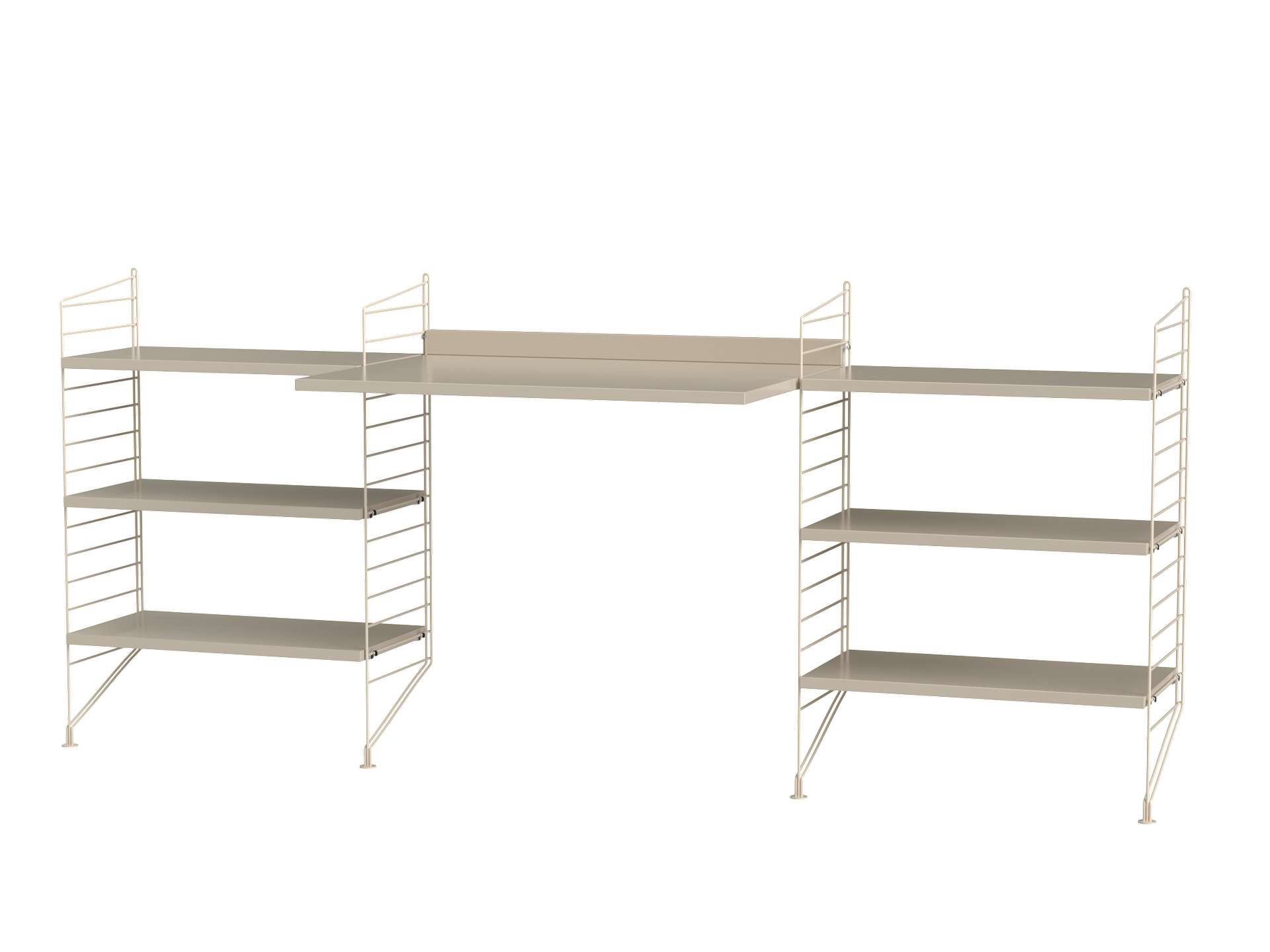 Schreibtisch mit Regal minimalistisch Beige Beige Schreibtisch mit Regal minimalistisch Beige Beige