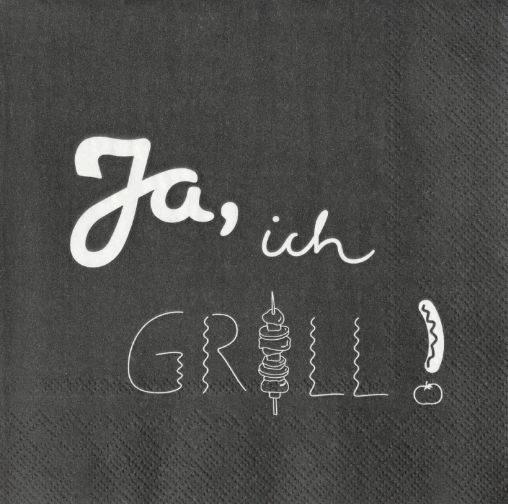 Servietten mit Spruch „Ja, ich GRILL!“ – 20 Stück