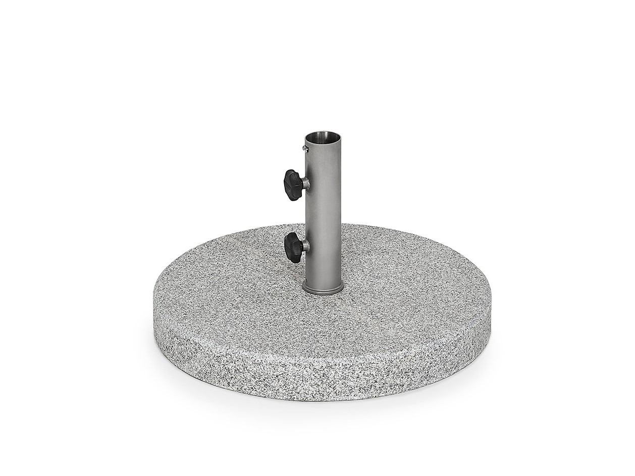 Bodenplatte Granit rund 75 kg mit Edelstahlhülse Ø 54 mm Bodenplatte Granit rund 75 kg mit Edelstahlhülse Ø 54 mm