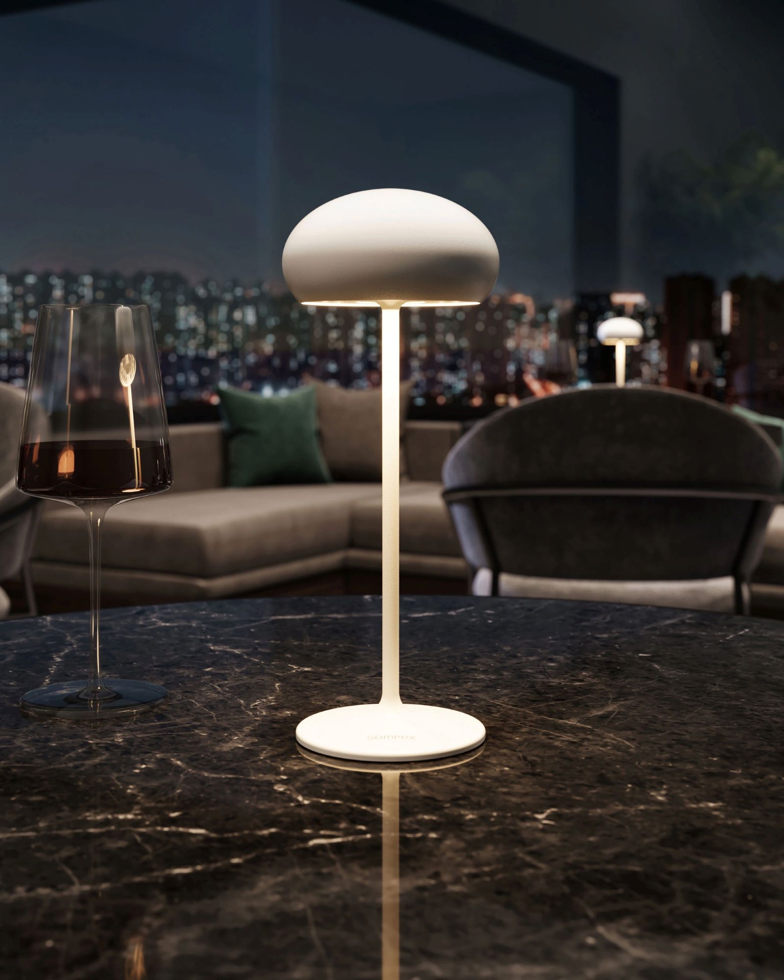 Pebble Akku-Tischleute Retro-Design Pebble Akku-Tischleute Retro-Design weiß