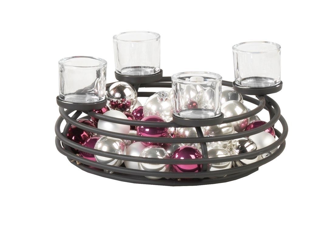 Hochwertiger Adventskranz Eisen Carolin 4flg Hochwertiger Adventskranz Eisen Carolin 4flg