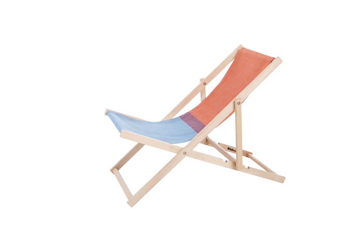 Strandstuhl "Beach Chair" rot/blau