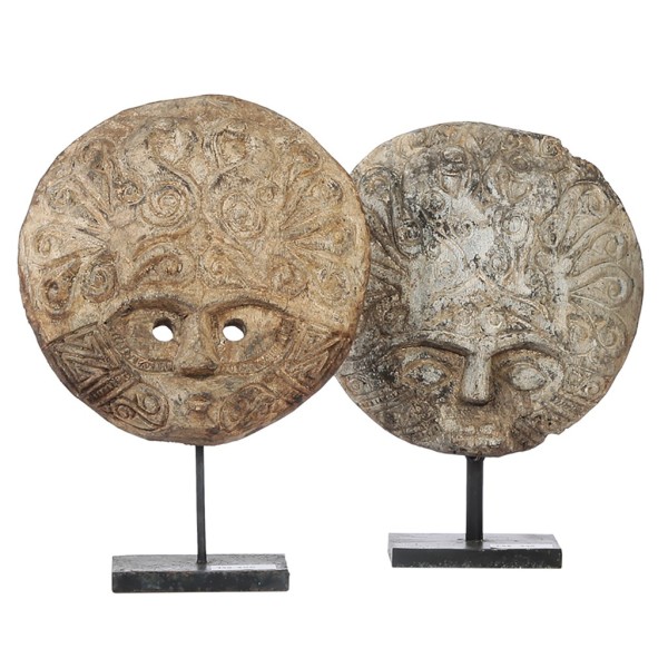 Maske Stein auf Ständer Timor H 40 cm