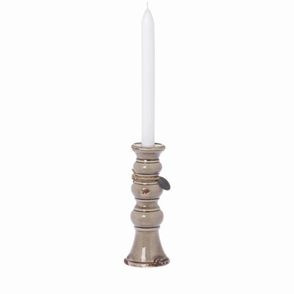 Kerzenständer, hellbraun, Keramik - 20 cm