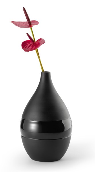 Negretto Vase schwarz matt/glänzend