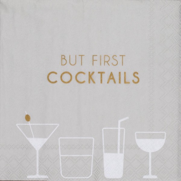Cocktailserviette 12,5x12,5 cm - But first Cocktails