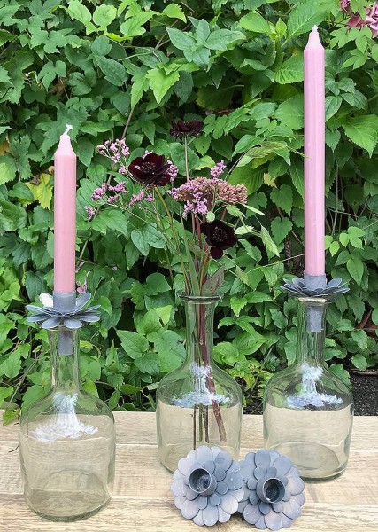 Kerzenhalter für Flaschen - Blumenmotiv
