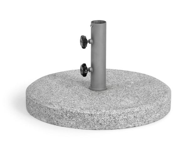 Runder Sonnschirmständer Granit geflammt 63 kg mit Hülse Ø 5,4 cm