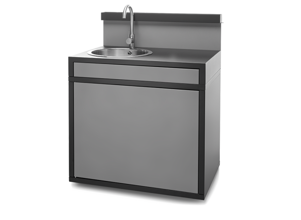 Waschbeckenmodul Stahl schwarz / grau