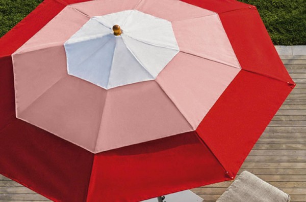 Acryltuch Breeze für Schirm Klassiker Ø 350 cm weiß/rosa/kirschrot