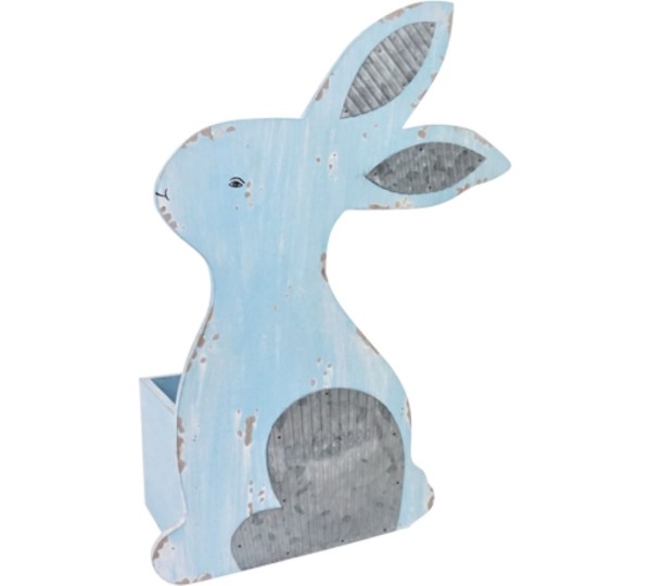 Holzkiste "Rabbit" Blau h 44 cm
