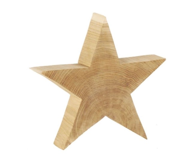 Holz Stern Pappel natur - glatt - 60 cm
