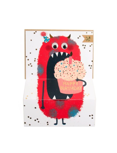 Geburtstag Monsterkarte, Rotes Monster