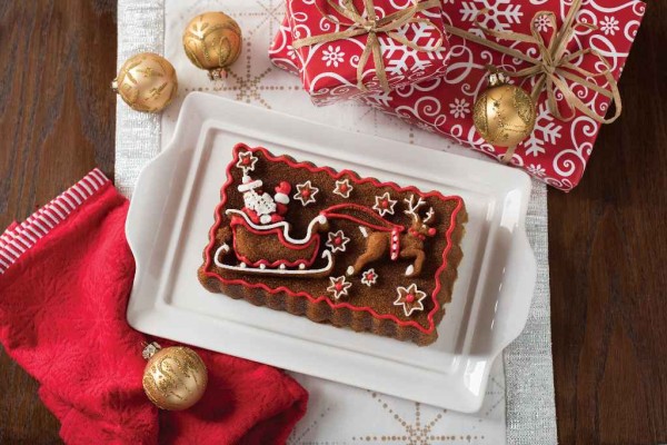 Weihnachtliche Kuchenform Santa’s Sleigh Loaf Pan
