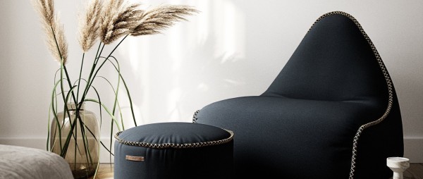 RETROit Cura Lounge Sitzsack mit Hocker – Nachhaltiges Sparset