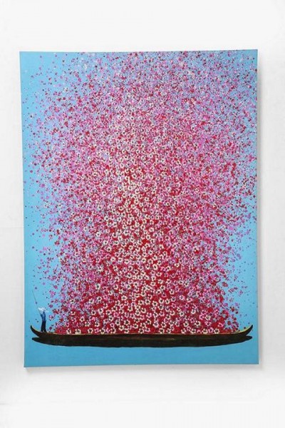 Touched Flower Boat - Bild 160x120 cm rosa blau